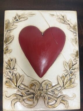 Sid Dickens T-271 “Whole Heart” Memory Block Red Heart Wall Art Retired